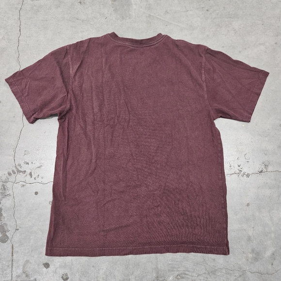 Carhartt Men's Classic Short sleeve TShirt Size Medium Original Fit, Maroon Logo - Picture 4 of 5